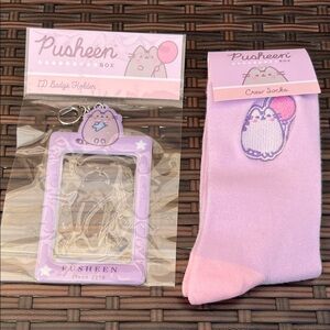 Pusheen 15th Anniversary Exclusive Badge Holder and Socks Set
